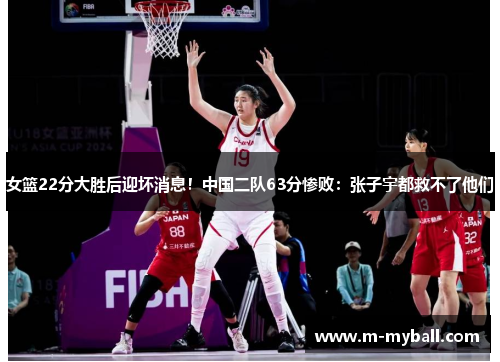 女篮22分大胜后迎坏消息！中国二队63分惨败：张子宇都救不了他们